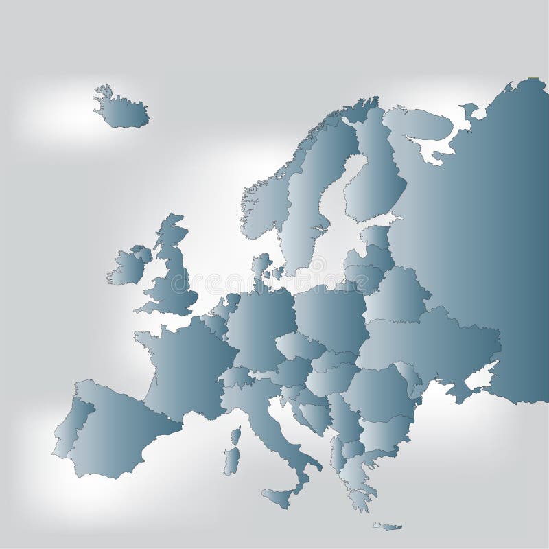 Europe map all counries in very detailed oulines. Europe map all counries in very detailed oulines