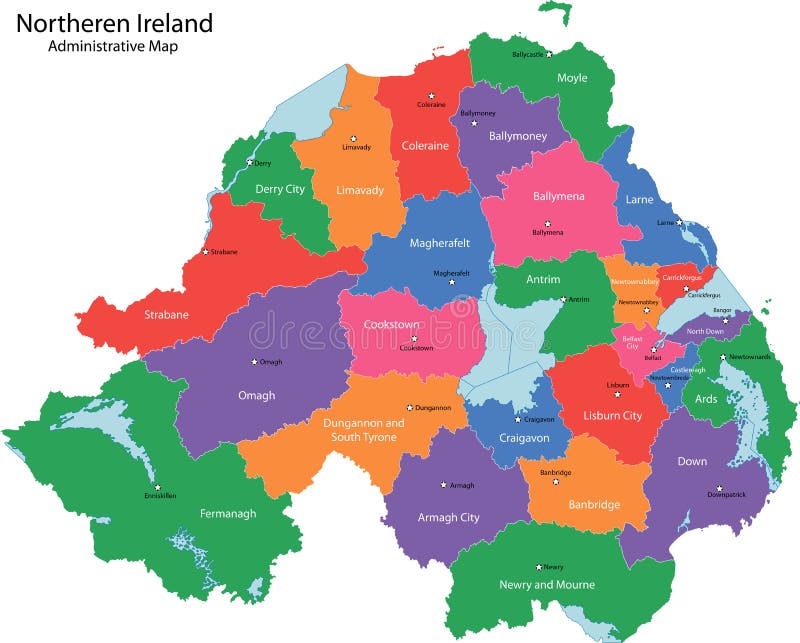 Mapa de Irlanda do Norte ilustração do vetor Mapa de Irlanda do Norte ilustração do vetor