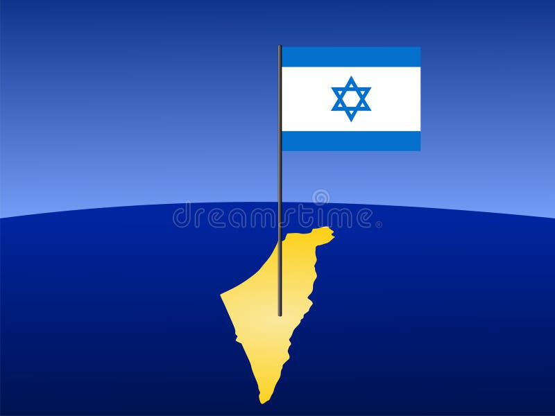 Mapa de Israel com bandeira ilustração do vetor Mapa de Israel com bandeira ilustração do vetor