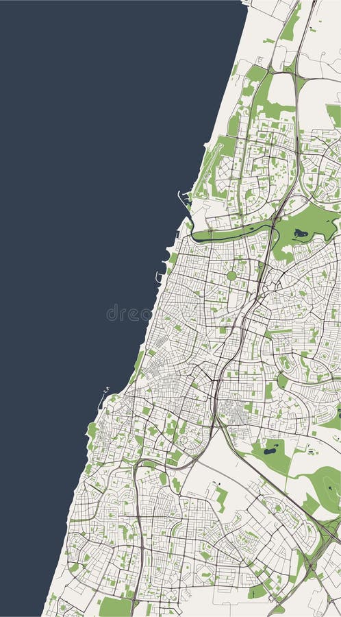 Mapa de la ciudad de Tel Aviv, Yafo, Jaffa, Israel