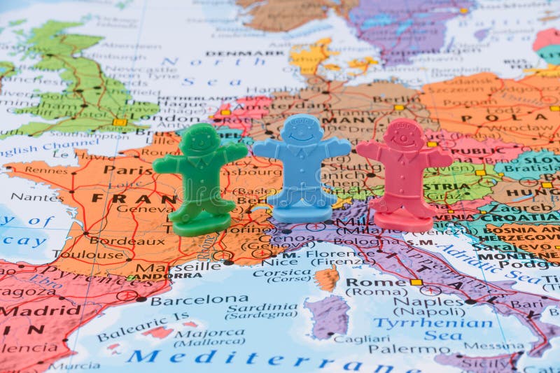 Mapa de la Europa occidental, concepto de la estabilidad de la unión europea