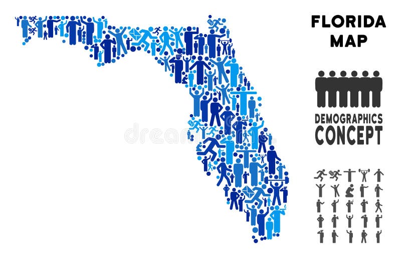 Mapa De La Florida Del Demographics Ilustración del Vector