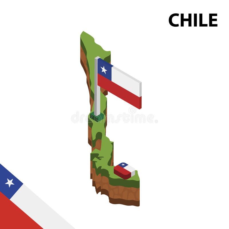 Mapa de la información y bandera isométricos gráficos de CHILE ejemplo isom?trico del vector 3d libre illustration Mapa de la información y bandera isométricos gráficos de CHILE ejemplo isom?trico del vector 3d libre illustration