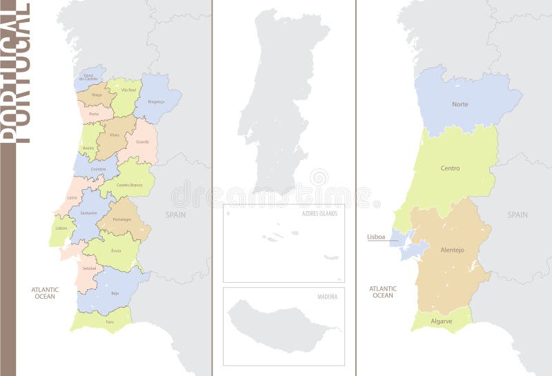 Vetores de Localização De Portugal No Mapamúndi Marcada Com O