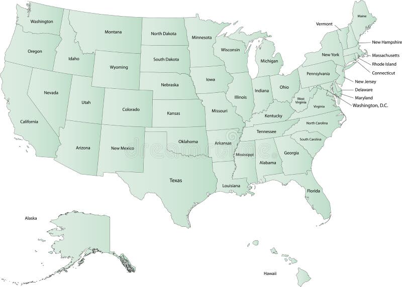 Mapa de los E.E.U.U. stock de ilustración
