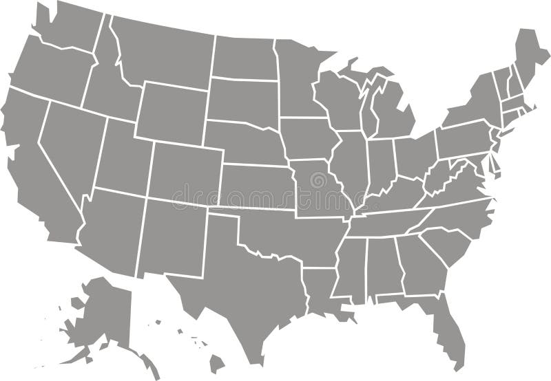 Mapa de los E.E.U.U. aislado