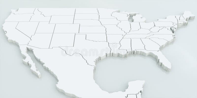 Mapa de los E.E.U.U. y de México Representación altamente detallada 3D libre illustration Mapa de los E.E.U.U. y de México Representación altamente detallada 3D libre illustration