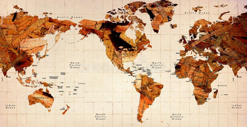 Mapa De Velho Mundo Nos Hemisférios Foto de Stock - Imagem de