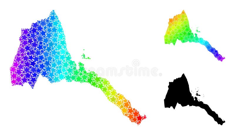 Mapa de mosaico estrella de gradiente de arco iris del collage de eritrea libre illustration