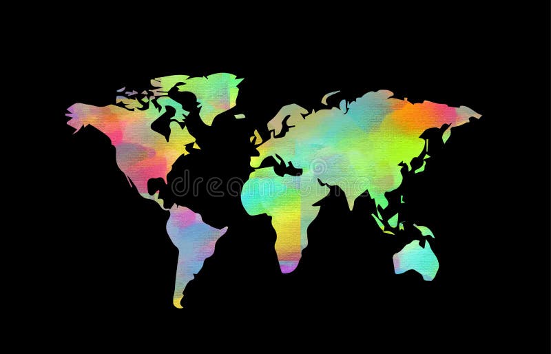 Mapa de mundo colorido ilustração royalty free Mapa de mundo colorido ilustração royalty free