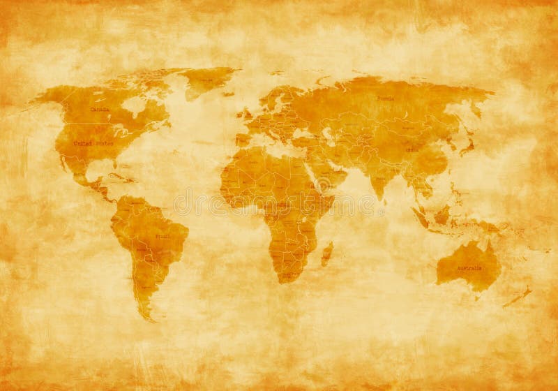 Mapa de mundo do estilo velho ilustração do vetor Mapa de mundo do estilo velho ilustração do vetor