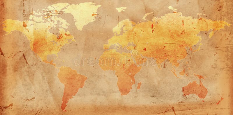Mapa de mundo do vintage imagens de stock royalty free Mapa de mundo do vintage imagens de stock royalty free