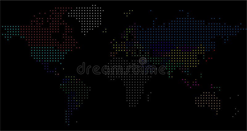 Mapa de mundo pontilhado vetor Um mapa pol?tico do mundo ilustração royalty free Mapa de mundo pontilhado vetor Um mapa pol?tico do mundo ilustração royalty free