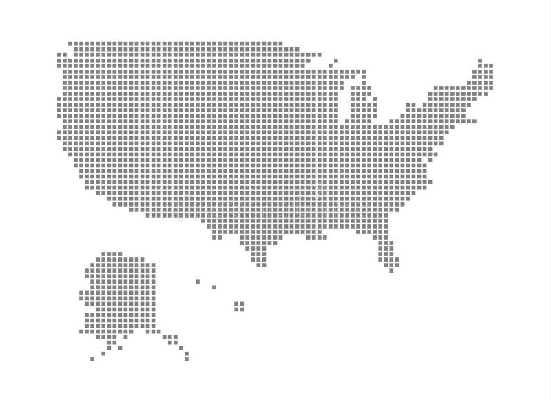 Mapa de pixel del estado unido de América El vector punteó el mapa del estado unido de América aisló en el fondo blanco Ordenador stock de ilustración Mapa de pixel del estado unido de América El vector punteó el mapa del estado unido de América aisló en el fondo blanco Ordenador stock de ilustración
