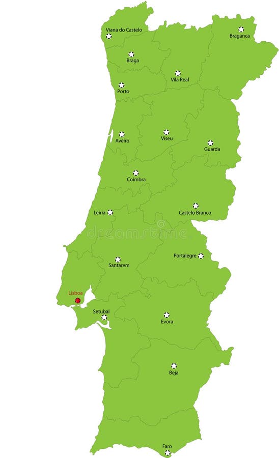 Mapa Político De Alta Qualidade De Espanha E Portugal Com Fronteiras Das  Regiões Ou Províncias Ilustração do Vetor - Ilustração de beira, estados:  272388382