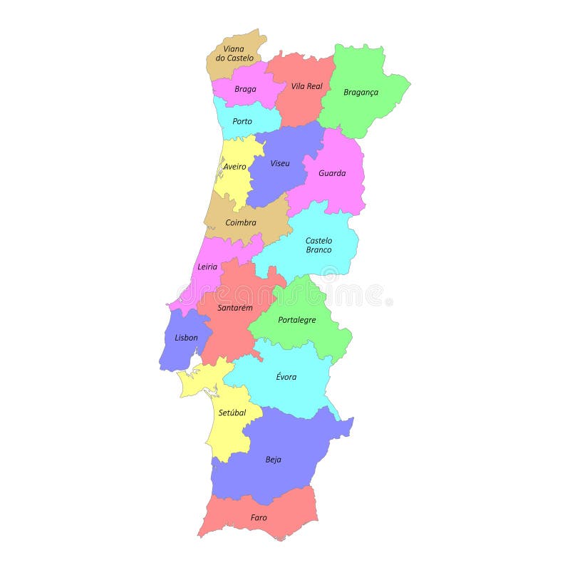 Vetores de Moderno Mapa Portugal Com Distritos Pt e mais imagens de  Cartografia - Cartografia, Computação Gráfica, Cultura Portuguesa - iStock