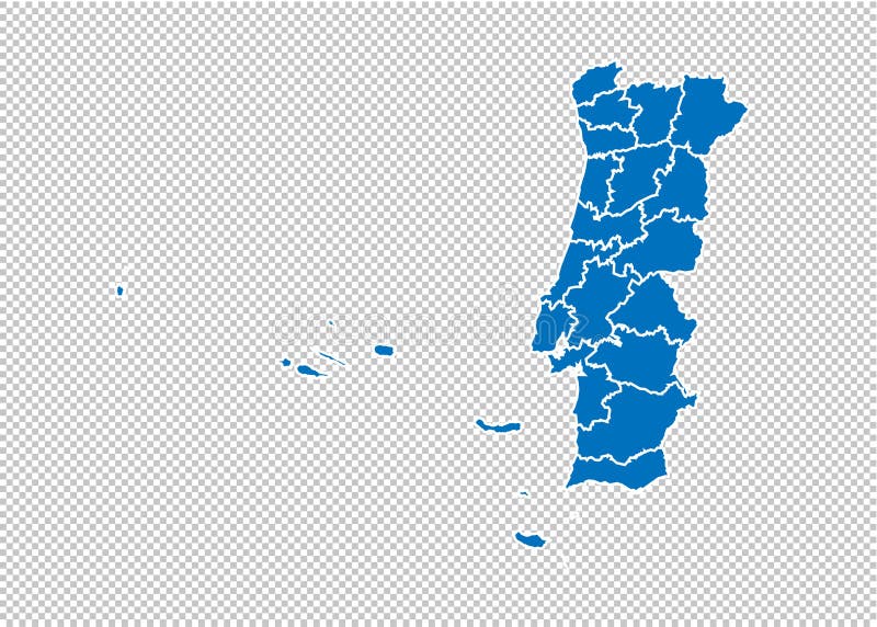 Vetores de Mapa Vetorial Detalhado Das Regiões De Portugal Com