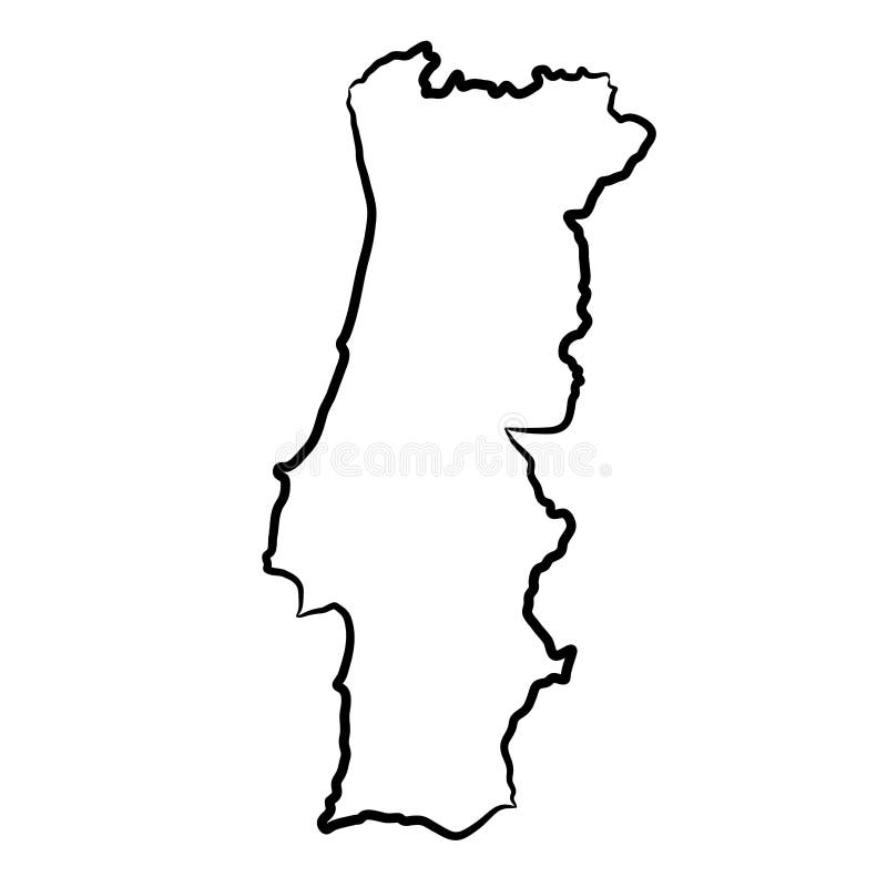 Desenho Em Branco Do Mapa Portugal Sobre Fundo Preto Ilustração do Vetor -  Ilustração de oceano, preto: 230832769