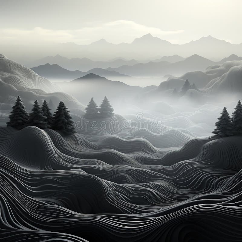 Mapa De Profundidade Da Paisagem Em