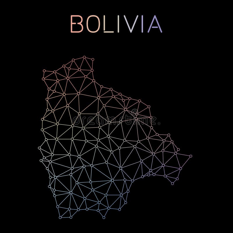 Mapa de rede de Bolívia ilustração royalty free Mapa de rede de Bolívia ilustração royalty free