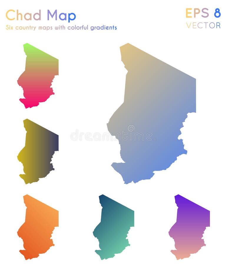 Mapa De Rep?blica Eo Tchad Con Pendientes Hermosas Ilustración Del ...