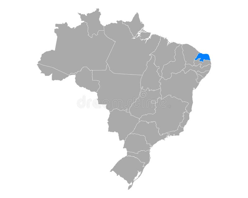 Mapa de Rio Grande do Norte en Brasil