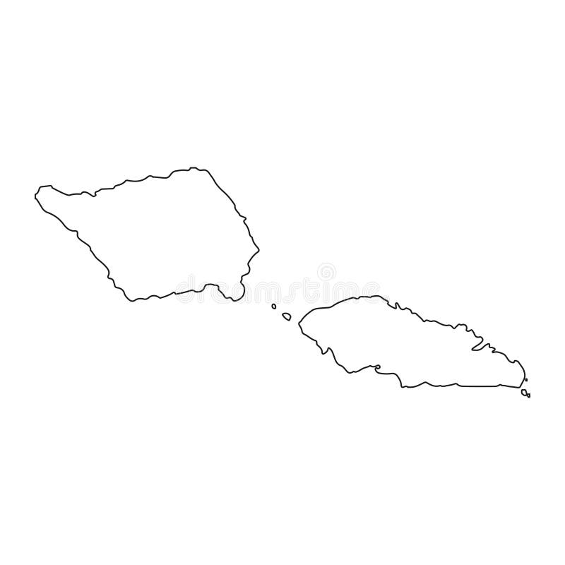 Mapa de samoa altamente detalhado com bordas isoladas em segundo plano ilustração stock