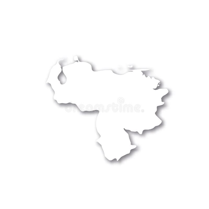 Mapa De Frontera De Contorno Negro Sólido De Venezuela En El área Del