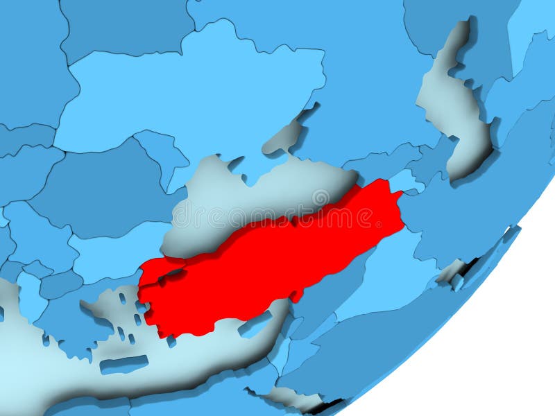 Turquia Mapa País Bandeira Localizada Globo Mapa Mundo Ilustração