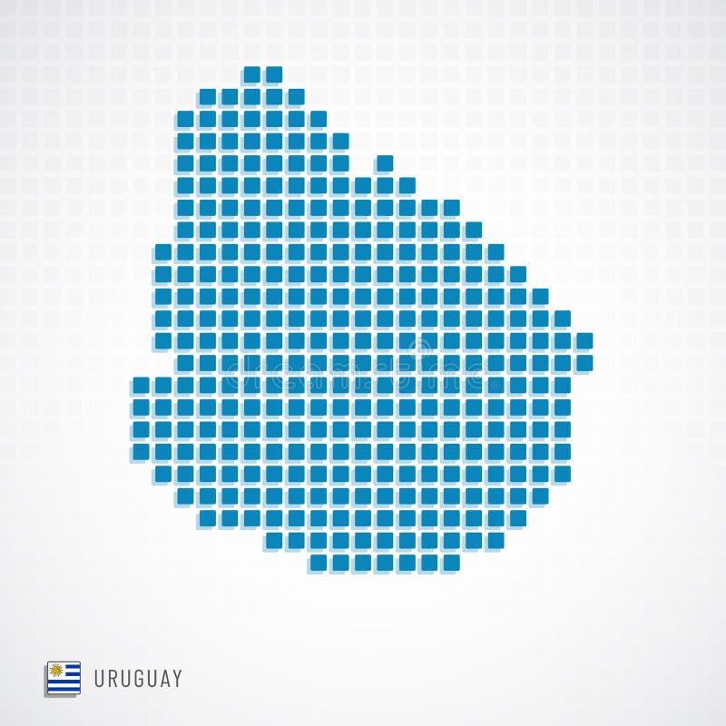 Mapa de Uruguai e ícone da bandeira ilustração stock Mapa de Uruguai e ícone da bandeira ilustração stock