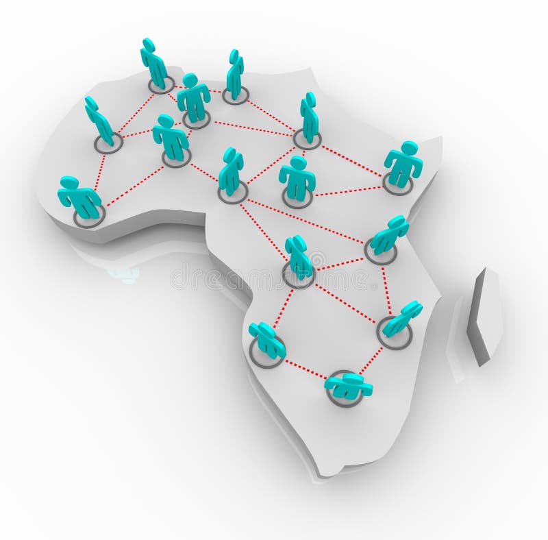 Mapa de África - rede dos povos ilustração royalty free Mapa de África - rede dos povos ilustração royalty free