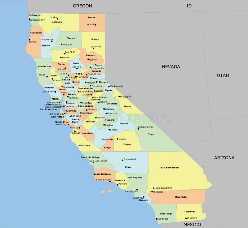 Mapa De California Usa Y Sus Y Definicion