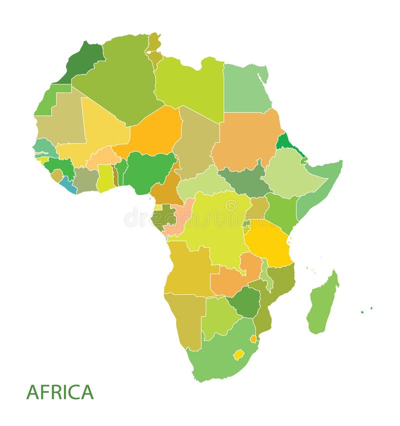 Mapa del continente de África stock de ilustración Mapa del continente de África stock de ilustración