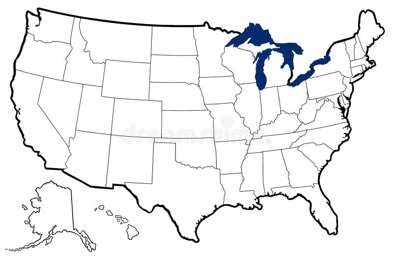 Mapa del esquema de Estados Unidos