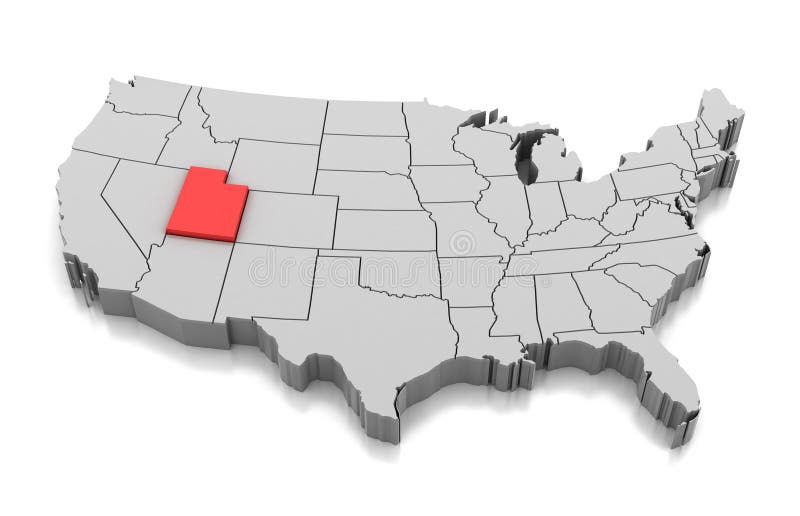 Mapa del estado de Utah, los E.E.U.U.