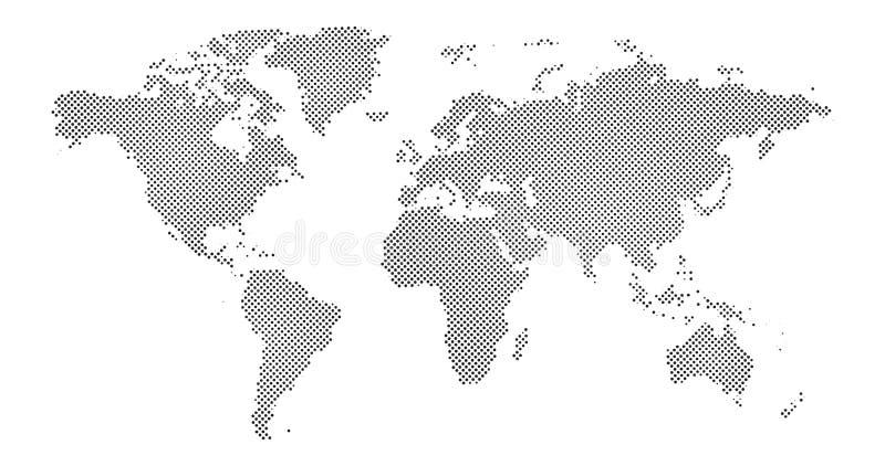 Mapa del mundo punteado de semitono negro Ilustraci?n del vector Mapa punteado en dise?o plano Ilustraci?n del vector aislada en ilustración del vector Mapa del mundo punteado de semitono negro Ilustraci?n del vector Mapa punteado en dise?o plano Ilustraci?n del vector aislada en ilustración del vector