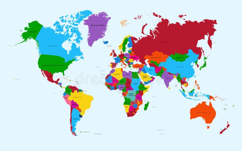 Mapa Mundial Con Nombres De Países Y Océanos. Agencia De Viajes Stock de  ilustración - Ilustración de conocimiento, asia: 177492835