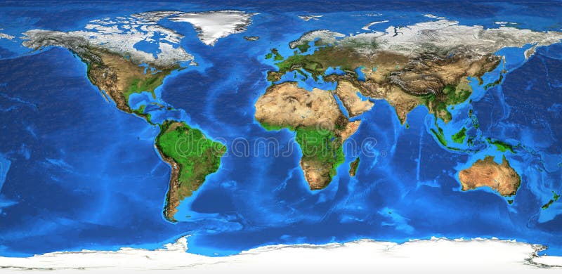 Mapa del mundo y formas de relieve de alta resolución