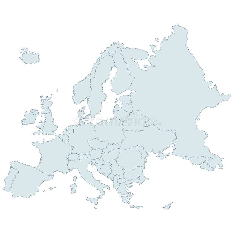 Mapa detallado del vector de la Europa stock de ilustración Mapa detallado del vector de la Europa stock de ilustración