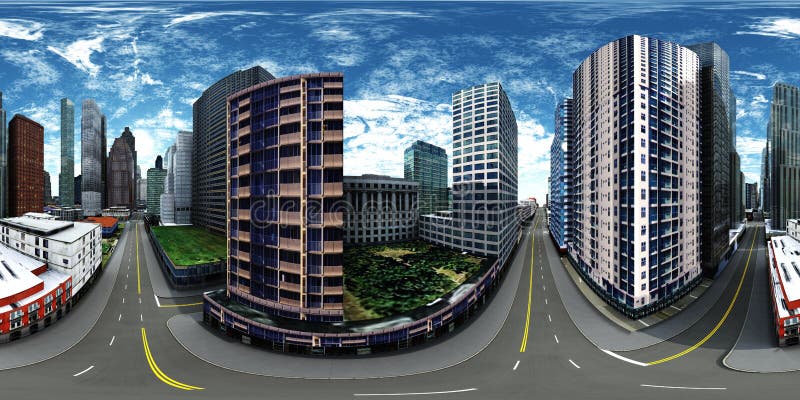 Mapa de ambiente, HDRI Cityscape. foto de stock