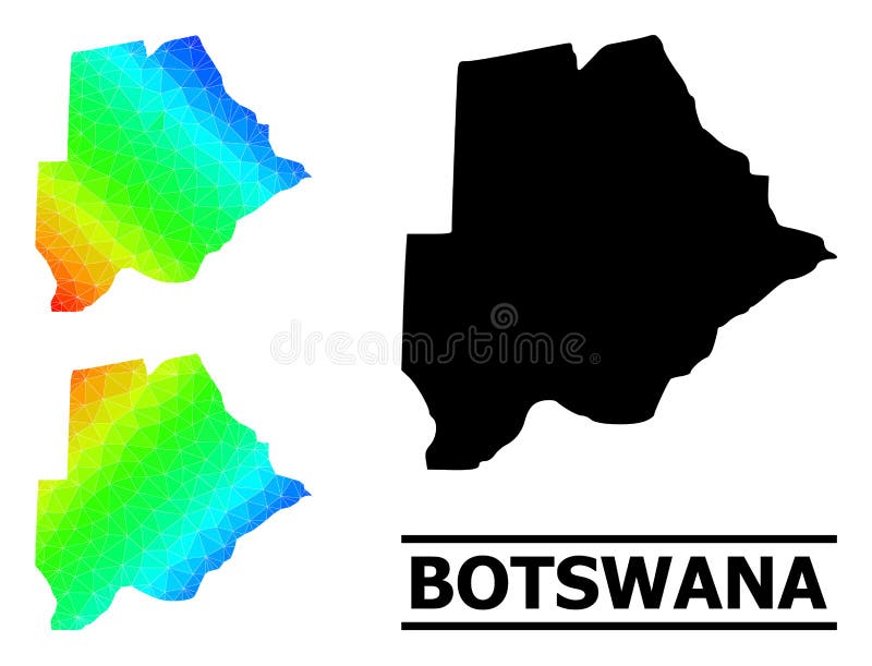 Mapa do arco-íris preenchido pelo triângulo botsuana com gradiente diagonal ilustração royalty free