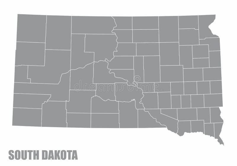 Mapa Do Condado Dakota Sul Estado Isolado Em Fundo Branco 186224673 