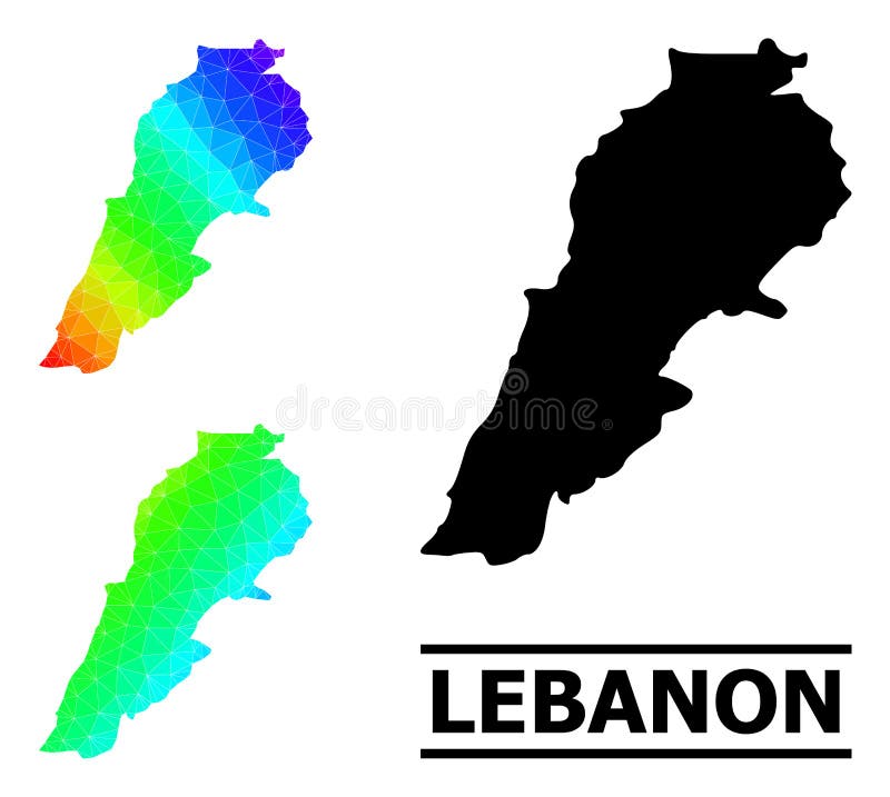 Mapa do espectro preenchido pelo triângulo com o líbano com gradiente diagonal ilustração do vetor