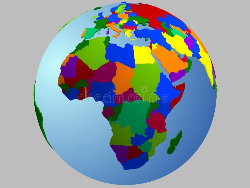 Mapa do globo de África ilustração royalty free Mapa do globo de África ilustração royalty free
