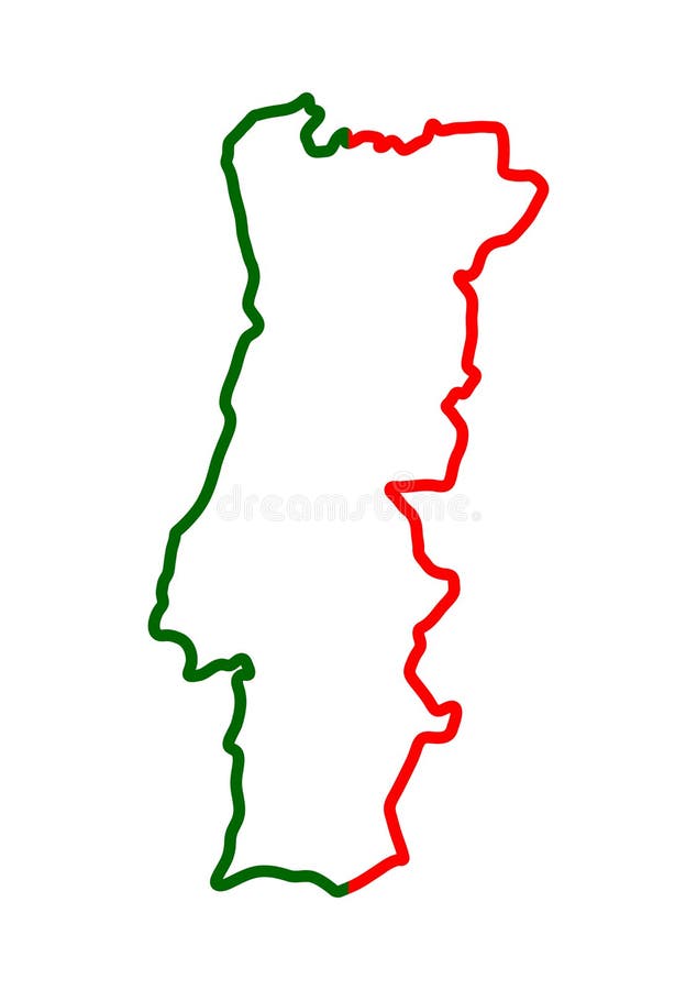 Mapa De Sinalizador De Contorno Portugal. Ilustração Vetorial Do Símbolo  Nacional. Desenho Gráfico Do Elemento Patriótico Ilustração do Vetor -  Ilustração de emblema, mapa: 228036097