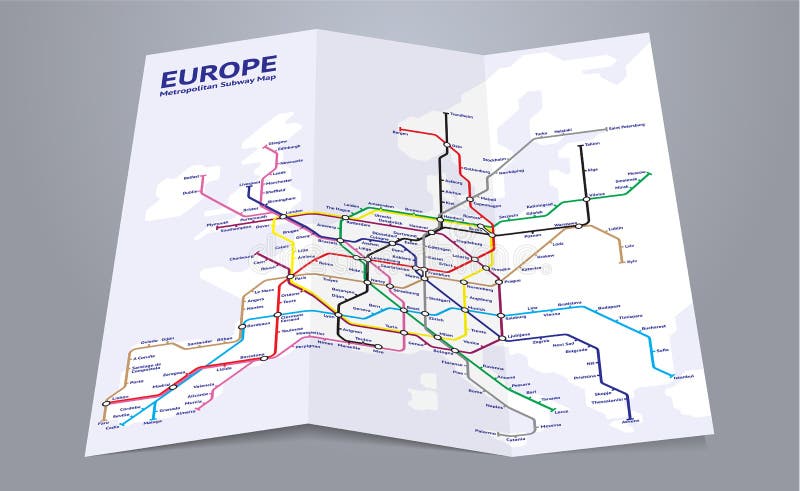Mapa do metro de Europa ilustração royalty free Mapa do metro de Europa ilustração royalty free