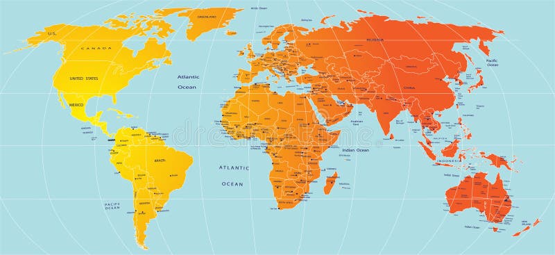 Mapa do mundo ilustração do vetor. Ilustração de geografia - 8342101