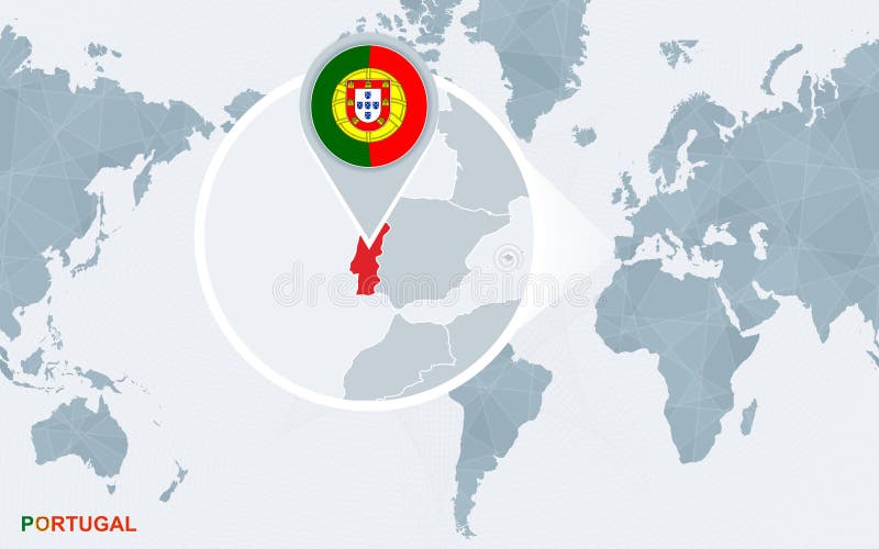 Portugal Mapa Cores azuis imagem vetorial de Cartarium© 263588988