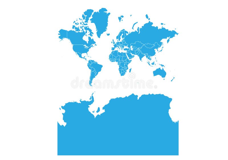 Mapa do mundo com a Antártica Mapa detalhado alto do vetor do mundo com a Antártica ilustração royalty free Mapa do mundo com a Antártica Mapa detalhado alto do vetor do mundo com a Antártica ilustração royalty free