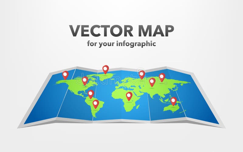Mapa do mundo com elementos infographic, ilustração do vetor ilustração royalty free Mapa do mundo com elementos infographic, ilustração do vetor ilustração royalty free